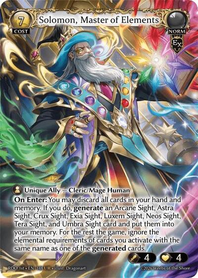 Solomon, Master of Elements card