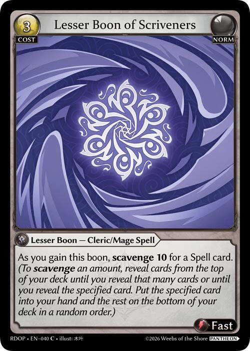 Lesser Boon of Scriveners - Radiant Origins: Pantheon - Grand Archive TCG -  TCGplayer.com