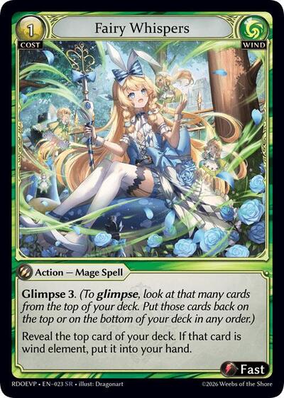 Fairy Whispers Radiant Origins Event Pack Super Rare Grand Archive card — value and price