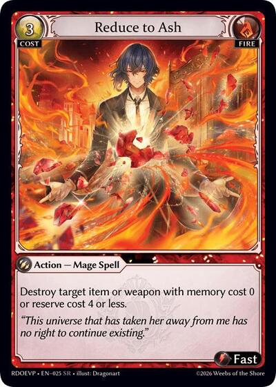 Reduce to Ash card