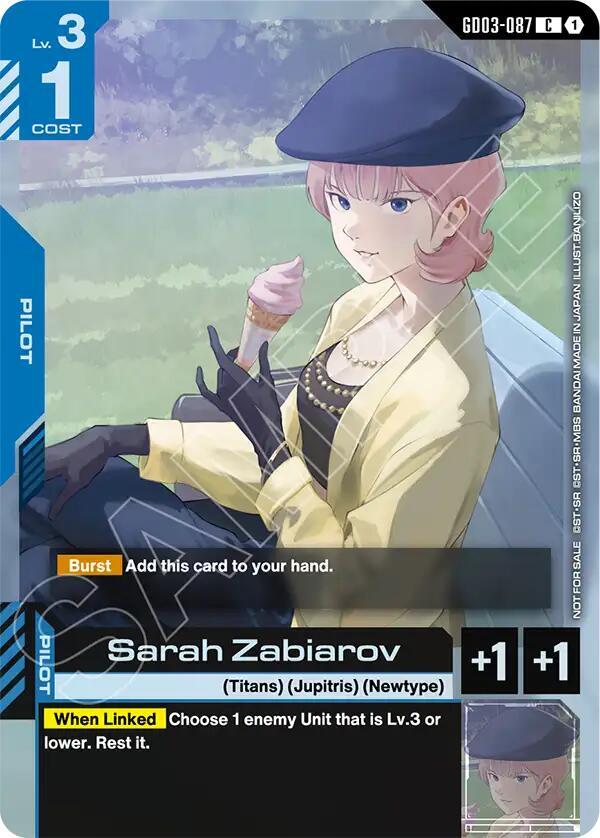 Sarah Zabiarov (Store Tournament Participant Pack 04) GD03-087 card