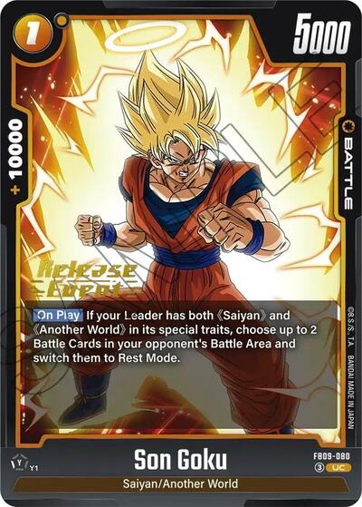 Son Goku - FB09-080 Dual Evolution Release Event Cards Uncommon Dragon Ball card — value and price