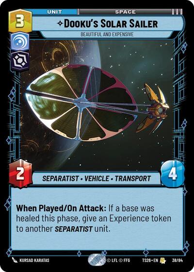 Dooku's Solar Sailer - Beautiful and Expensive card