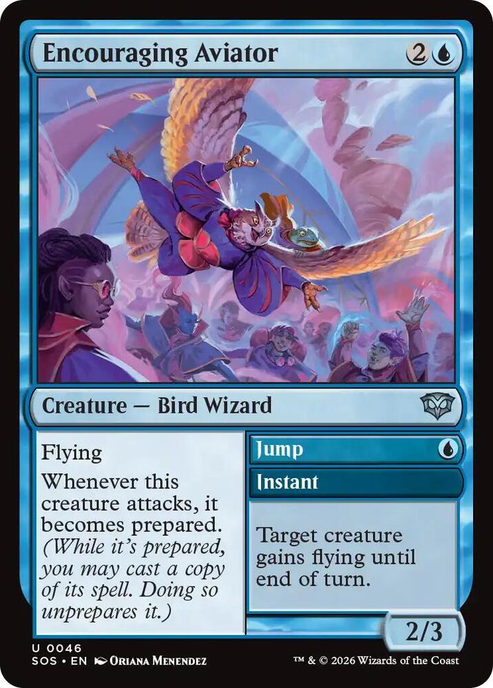 Encouraging Aviator - Secrets of Strixhaven - Magic: The Gathering