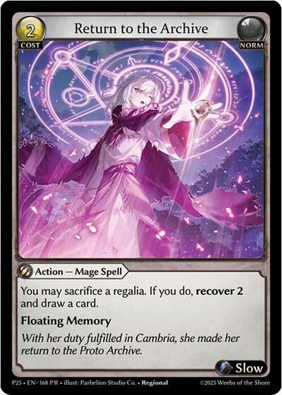 Return to the Archive card