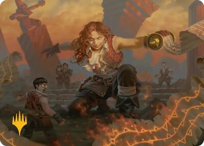 Zealous Lorecaster Art Card Gold Stamped Planeswalker Symbol