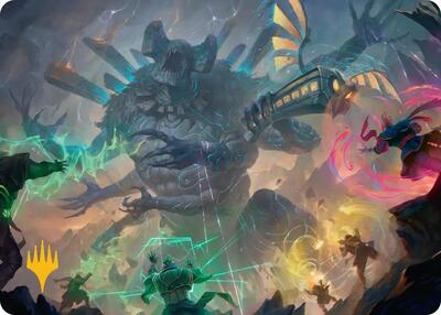 Moment of Reckoning Art Card Gold Stamped Planeswalker Symbol