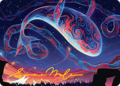 Spectacular Skywhale Art Card Gold Stamped Signature