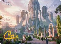 Command Tower Art Card (Gold-Stamped Signature) (Art Series: Secrets of Strixhaven)