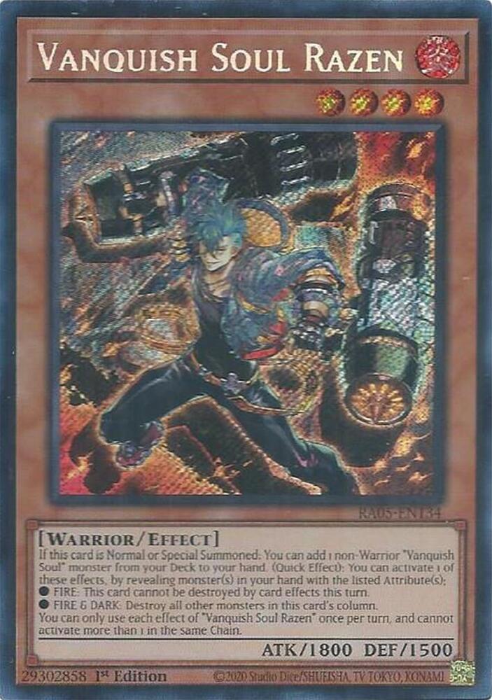 Vanquish Soul Razen (Secret Rare) - Rarity Collection 5 - YuGiOh - TCGplayer.com Vanquish Soul Razen (Secret Rare) - Rarity Collection 5 - YuGiOh - TCGplayer.com