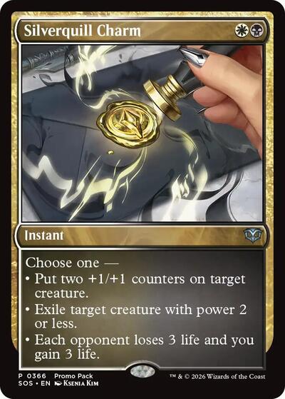 Silverquill Charm (Promo Pack) from SOS #366, Magic: The Gathering card