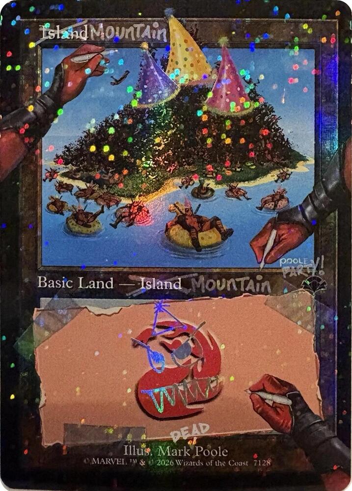 Mountain (7128) (Pool Party Foil) - Secret Lair Drop Series