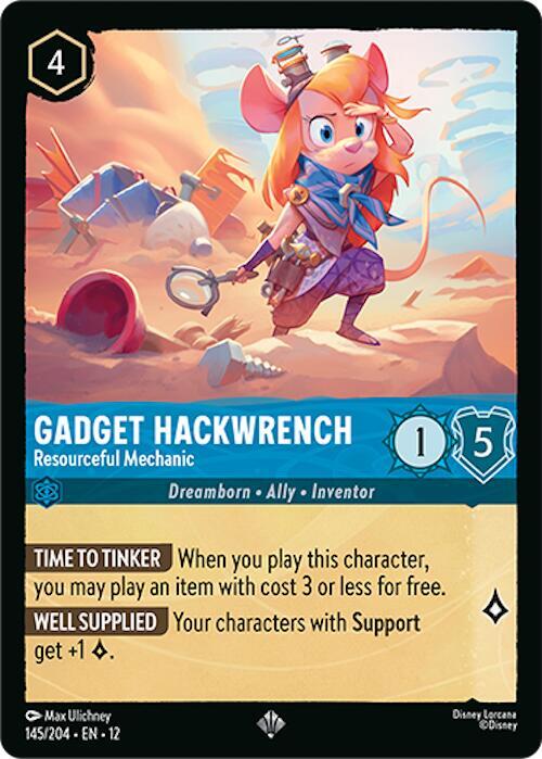 Gadget Hackwrench - Resourceful Mechanic - Premium Disney Lorcana Trading Cards and Booster Packs