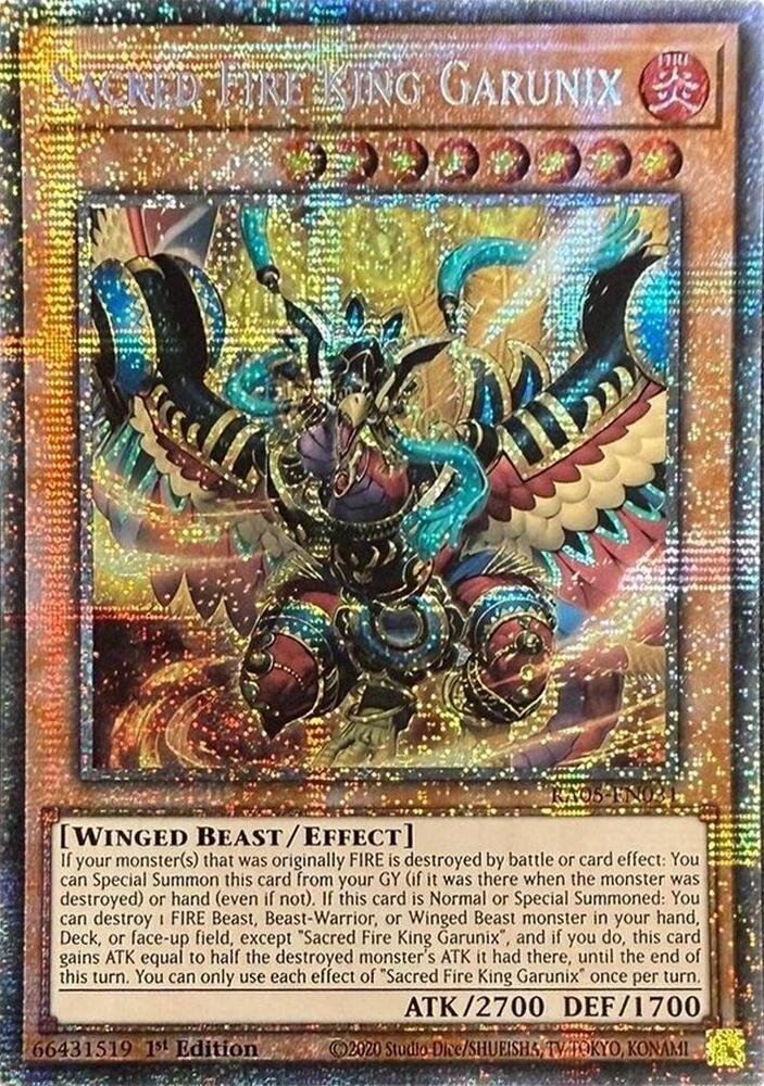 Sacred Fire King Garunix (Starlight Rare) - Rarity Collection 5