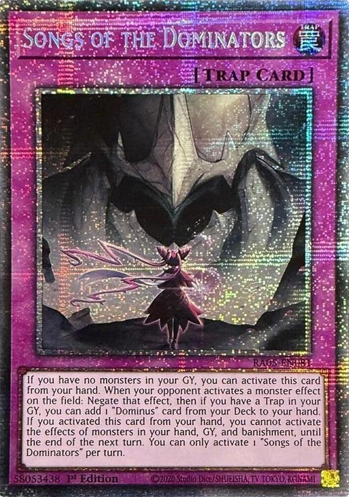Songs of the Dominators (Starlight Rare) - Rarity Collection 5 - YuGiOh -  TCGplayer.com