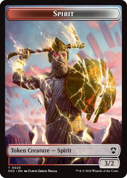 Spirit (0025) // Copy Double-Sided Token - Commander: Secrets of