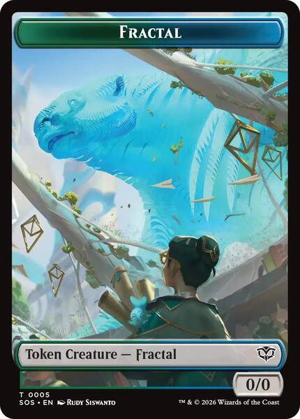 fractal cards mtg Fractal token Magic mtg | Custom Retro Style main image 1
