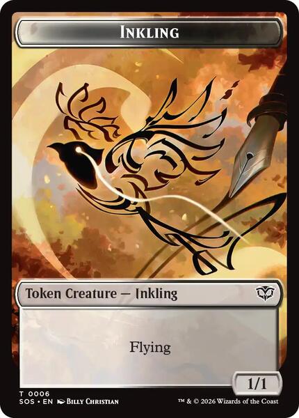 mtg inkling commander deck (0006) // Spirit (0010) Double-Sided Token - Secrets of Strixhaven Inkling Summoning from #Strixhaven Create