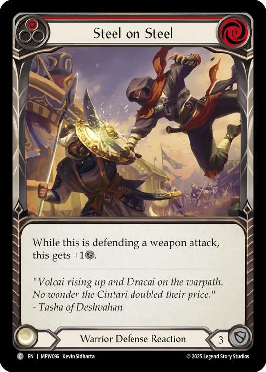 Steel on Steel (Red) - Mastery Pack Warrior - Flesh and Blood TCG ...