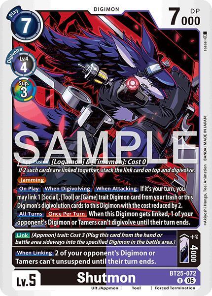 Shutmon BT25-072 R card