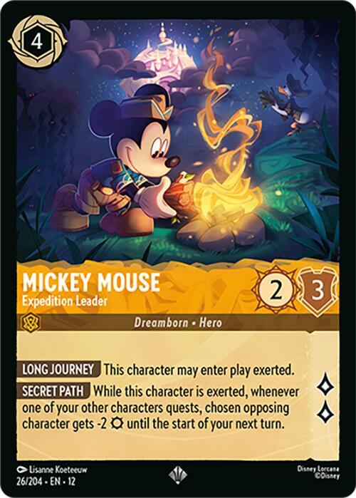 Mickey Mouse - Expedition Leader - Premium Disney Lorcana Trading Cards and Booster Packs