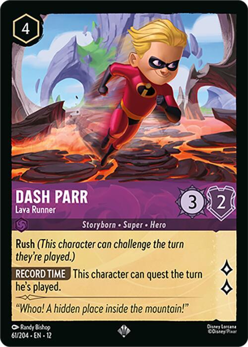 Dash Parr - Lava Runner - Premium Disney Lorcana Trading Cards and Booster Packs