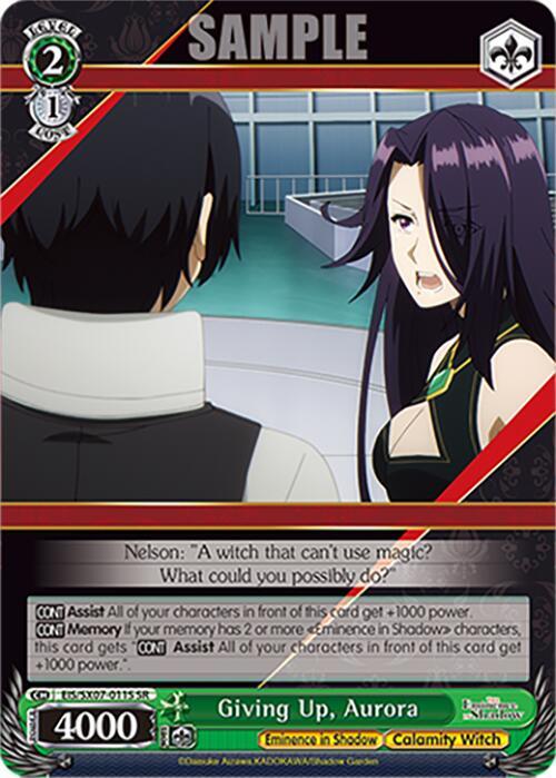 Giving Up, Aurora (SR) - The Eminence in Shadow - Weiss Schwarz