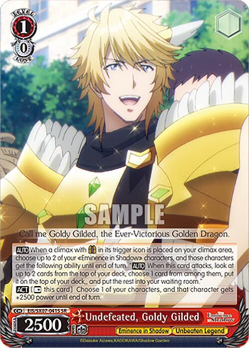Undefeated, Goldy Gilded (SR) - The Eminence in Shadow - Weiss