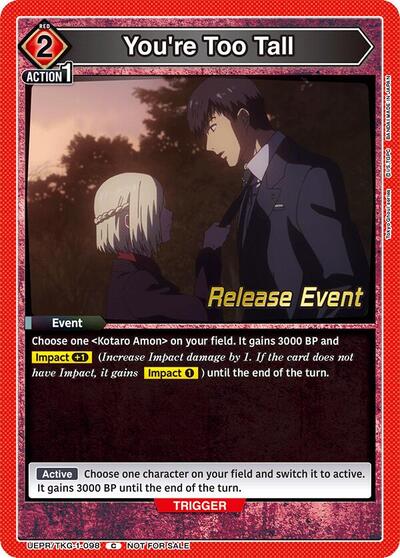 You're Too Tall card