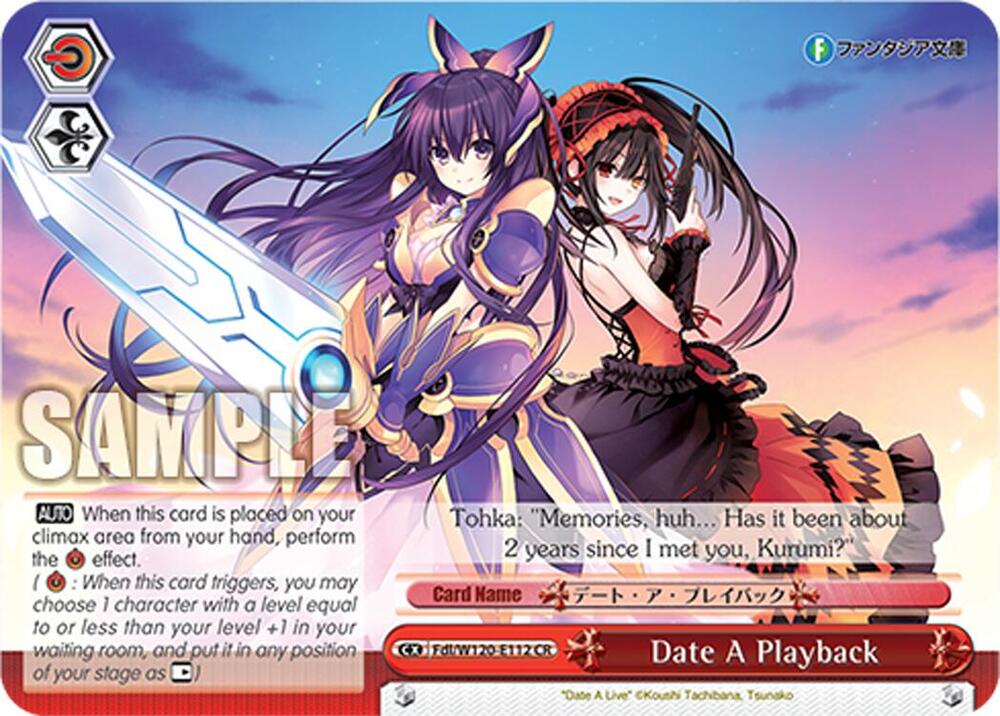 Date A Playback - Fujimi Fantasia Bunko Vol.2 - Weiss Schwarz