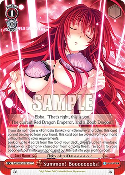 Summon! Booooooobs! (RRR) Fujimi Fantasia Bunko Vol.2 Triple Rare Weiss Schwarz card — value and price