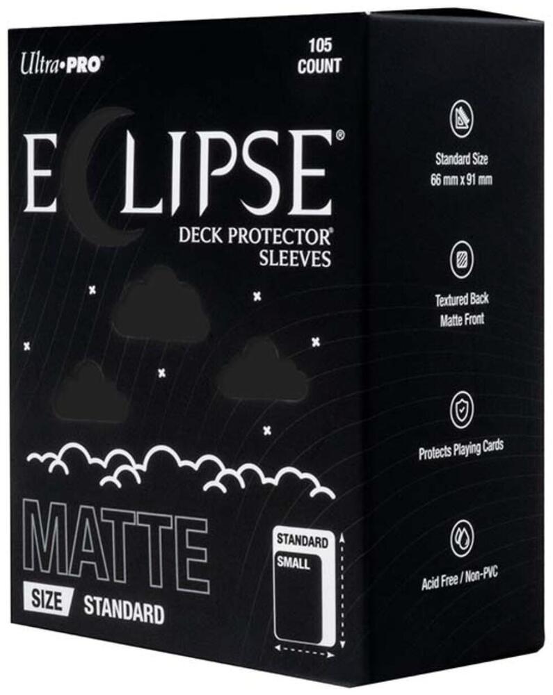 ultra pro black card sleeves Eclipse Standard Matte Deck Protector Sleeves - Jet Black (105-Pack) - Ultra  Pro Card Sleeves - Card Sleeves