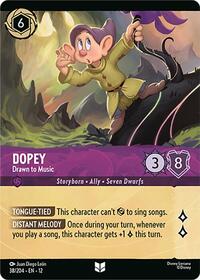 Dopey - Drawn to Music (Foil) - Wilds Unknown - Lorcana card
