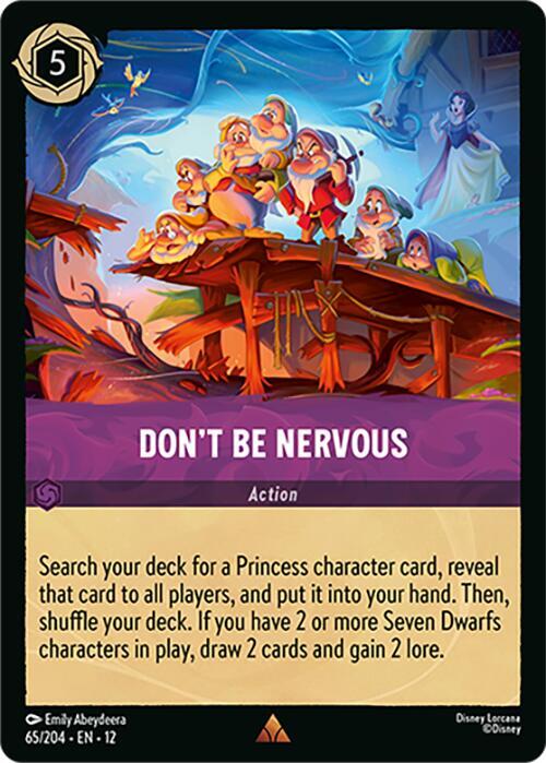 Don't Be Nervous (65)| Disney Lorcana Card Foil / Near Mint Don't Be Nervous (65)| Disney Lorcana Card Foil / Near Mint