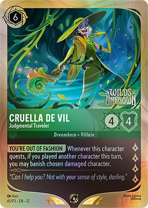 Cruella De Vil - Judgmental Traveler - Disney Lorcana Promo Cards