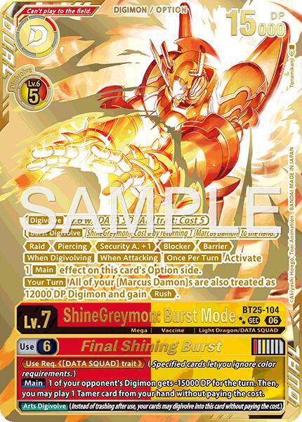 ShineGreymon: Burst Mode // Final Shining Burst (Rare Pull) - Dual