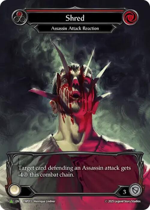 Flesh and Blood Shred 引き裂き Cold foil 赤 Shred (Red) (Marvel) - TNP013 - Flesh and Blood: Promo Cards