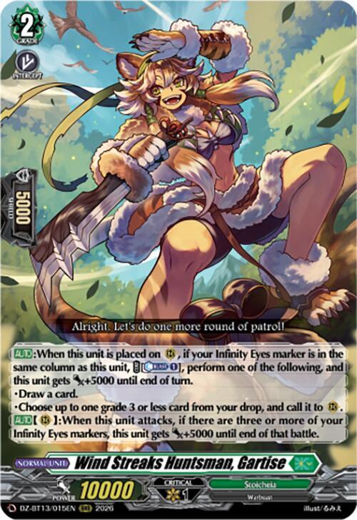 Wind Streaks Huntsman, Gartise