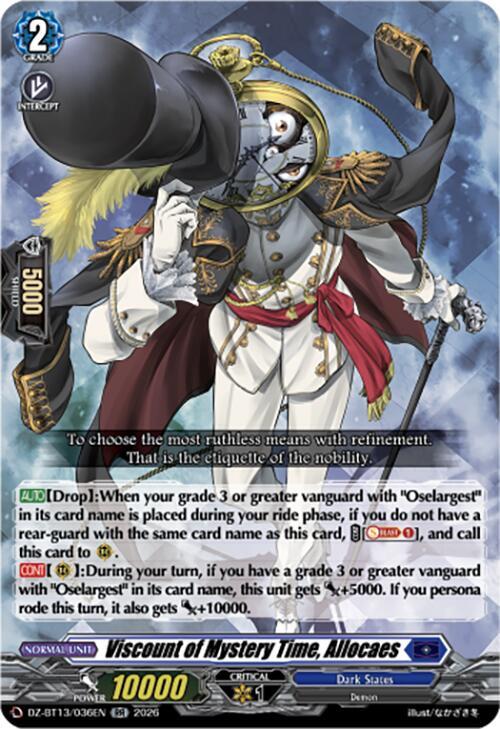 Viscount of Mystery Time, Allocaes