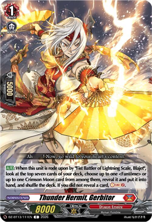 Thunder Hermit, Gerbitor - DZ-BT13: Parallactic Clash - Cardfight