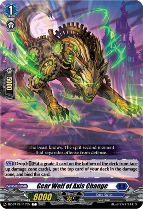 Gear Wolf of Axis Change - DZ-BT13: Parallactic Clash - Cardfight