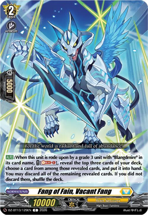 Fang of Fain, Vacant Fang - DZ-BT13: Parallactic Clash - Cardfight
