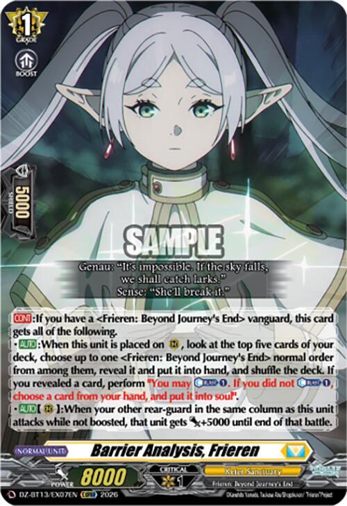 Barrier Analysis, Frieren - DZ-BT13: Parallactic Clash - Cardfight