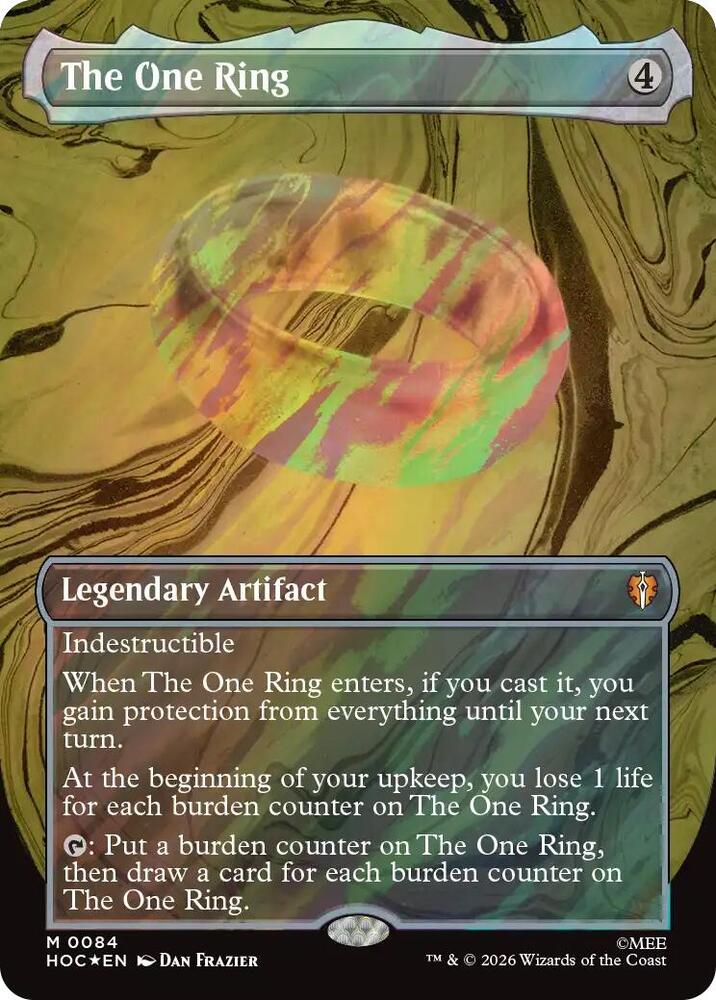 The One Ring (Borderless) (Surge Foil) - Commander: The Hobbit