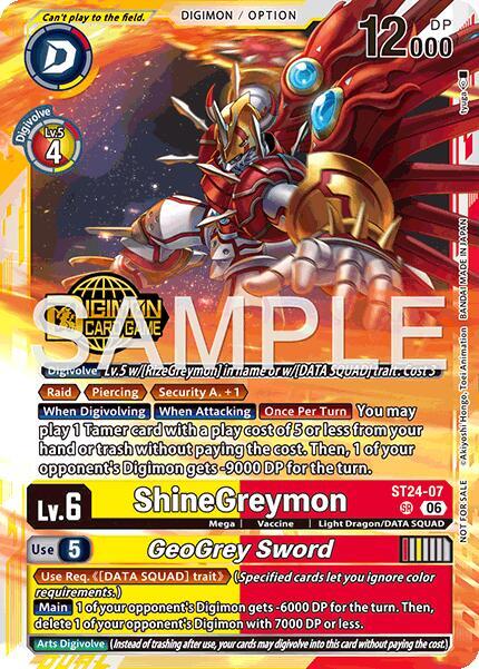 ShineGreymon // GeoGrey Sword (Welcome Tamers Pack Vol.2) - Starter Deck  24: Data Squad Release Event Cards - Digimon Card Game - TCGplayer.com