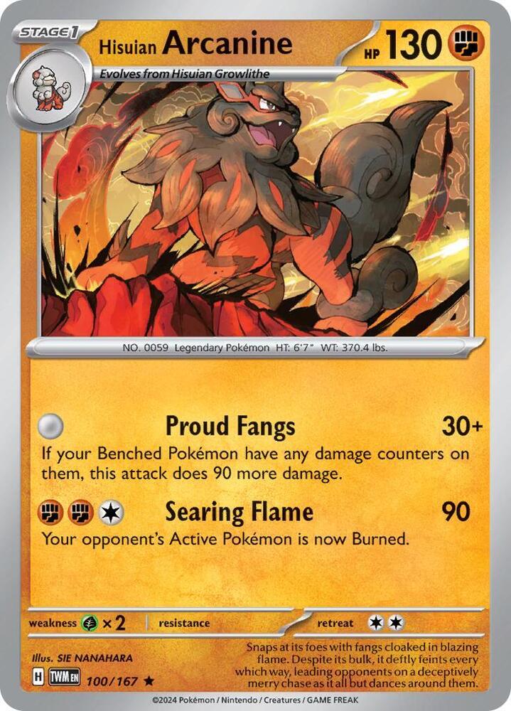 Hisuian Arcanine - 100/167 (non-holo)