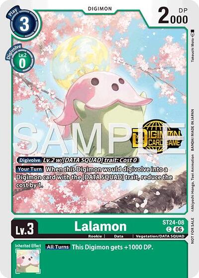 Lalamon (Welcome Tamers Pack Vol.2) Starter Deck 24: Data Squad Release Event Cards Common Digimon card — value and price