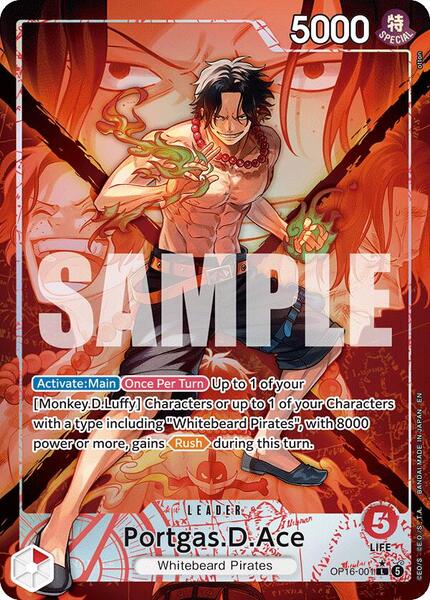 ワンピース ENOF ace v cut onepiece ecru 02 Portgas.D.Ace (001) (Alternate Art) - The Time of Battle - One