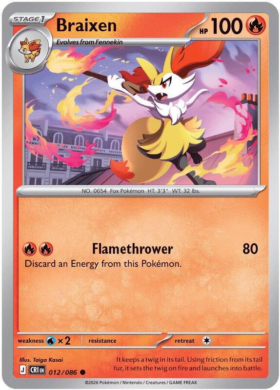 Braixen 012/086 from ME04: Chaos Rising