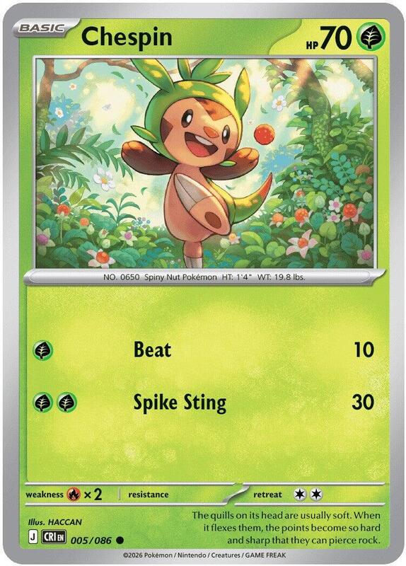 Chespin 005/086 from ME04: Chaos Rising